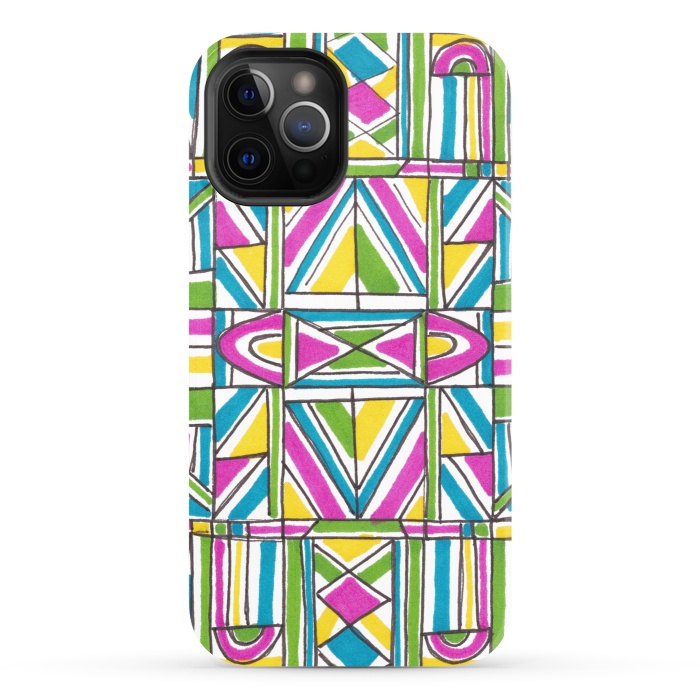 iPhone 12 Pro StrongFit Geometric Pattern by Laura K Maxwell