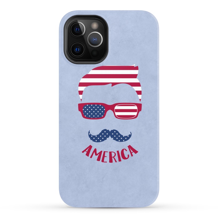 iPhone 12 Pro StrongFit American Hipster Face 4th July by Andrea Haase