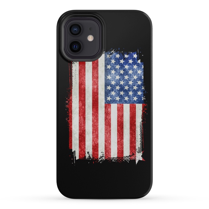 iPhone 12 mini StrongFit American Flag Grunge Style by Andrea Haase
