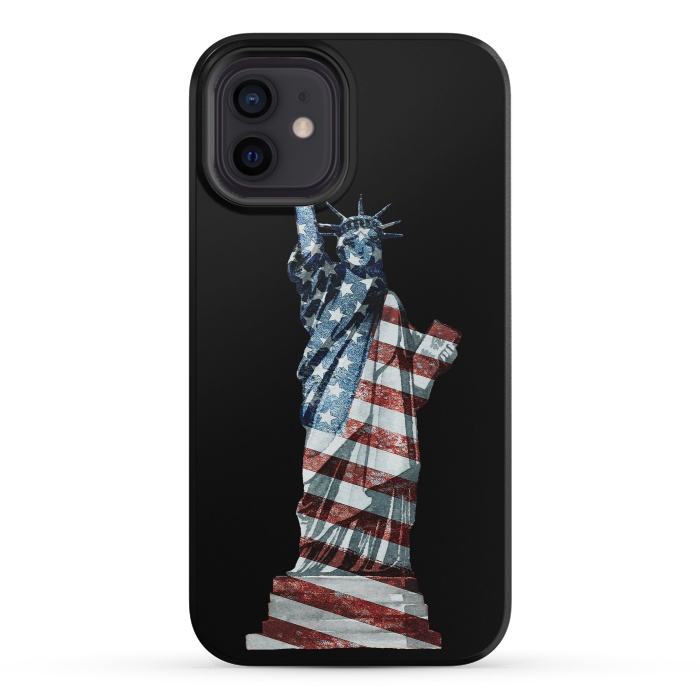 iPhone 12 mini StrongFit Lady Of Liberty Stars And Stripes by Andrea Haase
