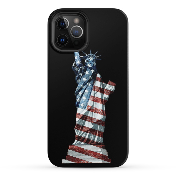 iPhone 12 Pro StrongFit Lady Of Liberty Stars And Stripes by Andrea Haase