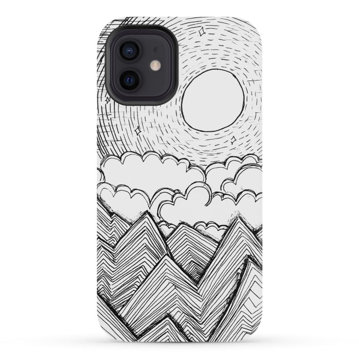 iPhone 12 mini StrongFit Mountains and Clouds by Laura K Maxwell