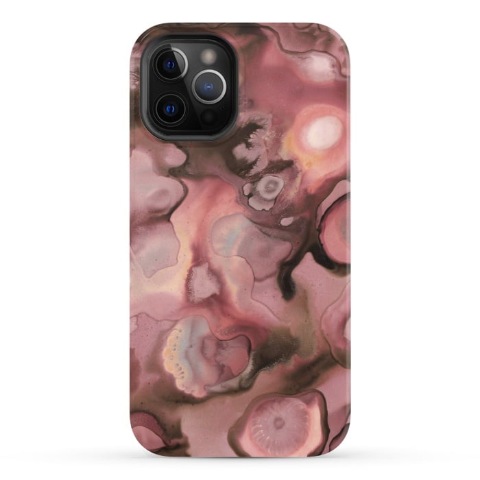 iPhone 12 Pro StrongFit Ebb and Flow in Coral by Micklyn Le Feuvre