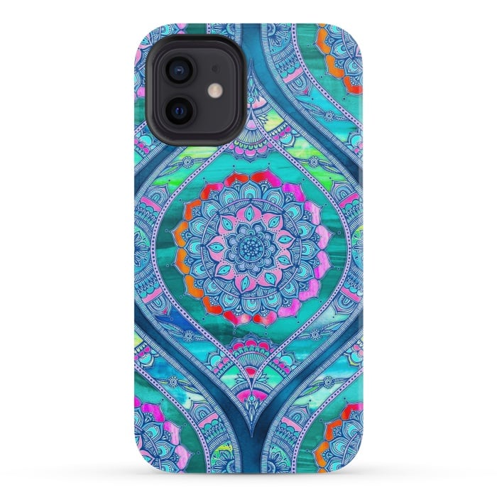 iPhone 12 mini StrongFit Radiant Boho Color Play Mandala by Micklyn Le Feuvre