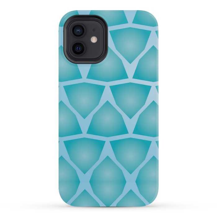 iPhone 12 mini StrongFit shapes blue pattern by MALLIKA