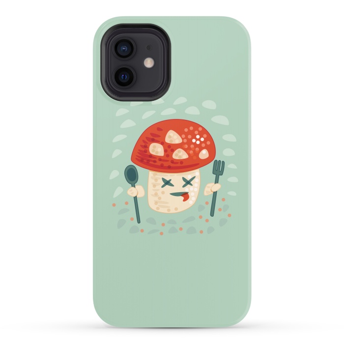 iPhone 12 StrongFit Funny Poisoned Mushroom Character by Boriana Giormova