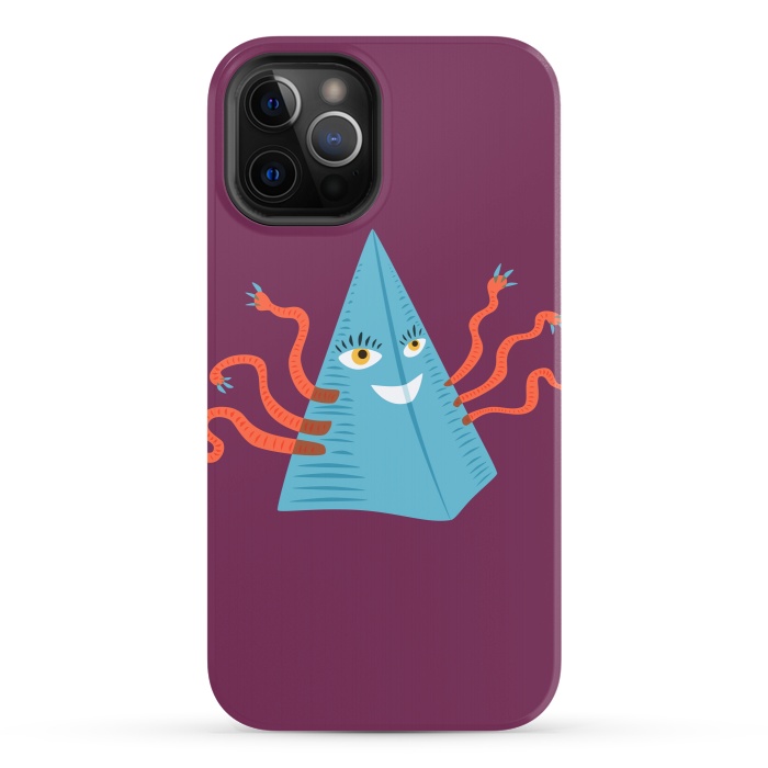 iPhone 12 Pro StrongFit Weird Blue Alien Pyramid Character With Tentacles by Boriana Giormova