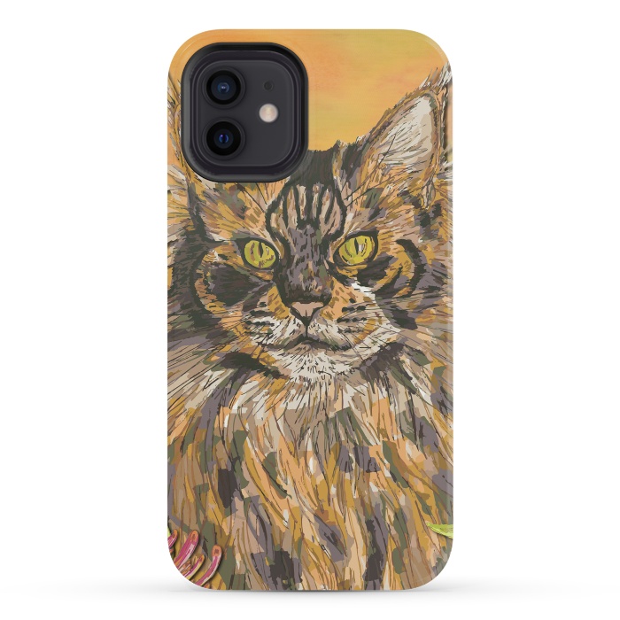 iPhone 12 mini StrongFit Maine Coon Cat by Lotti Brown