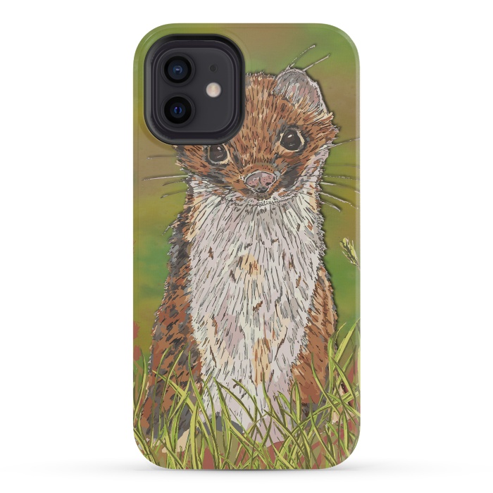 iPhone 12 mini StrongFit Summer Stoat by Lotti Brown