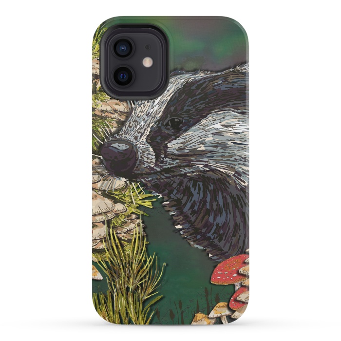 iPhone 12 mini StrongFit Badger Woodland Walk by Lotti Brown