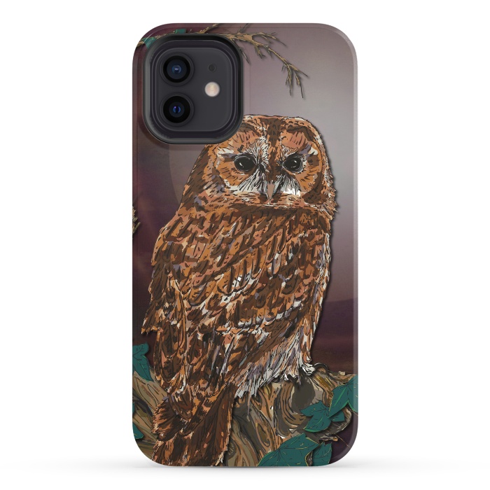 iPhone 12 StrongFit Tawny Owl - Mistress of the Night by Lotti Brown
