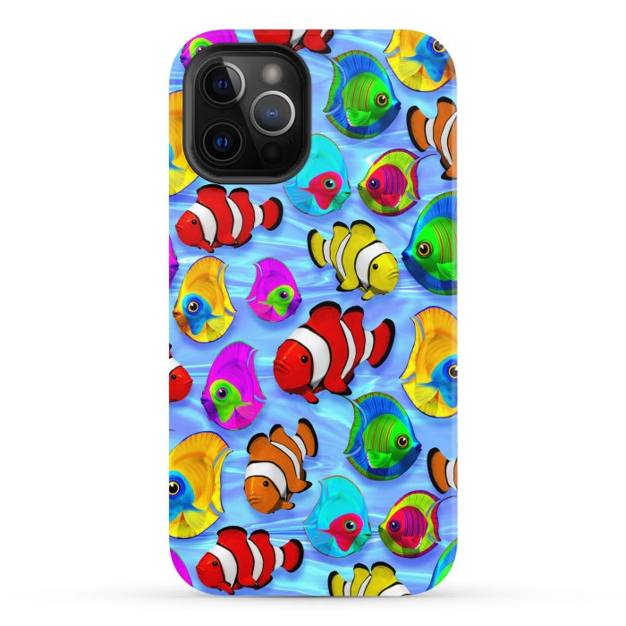 iPhone 12 Pro StrongFit Tropical Colorful Fish Pattern by BluedarkArt