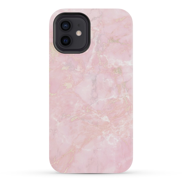 iPhone 12 mini StrongFit Delicate Rose Gold Metal on Light Pink Marble by  Utart