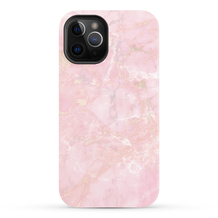 iPhone 12 Pro StrongFit Delicate Rose Gold Metal on Light Pink Marble by  Utart