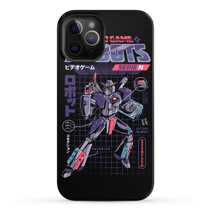 iPhone 12 Pro StrongFit Video Game Robot - Model N by Ilustrata
