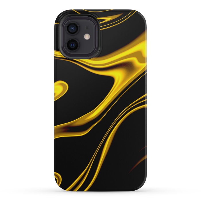 iPhone 12 mini StrongFit Black and Gold by Ashley Camille