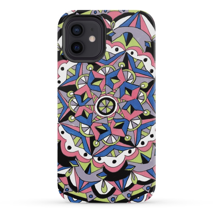 iPhone 12 mini StrongFit Geometric Mandala by Laura K Maxwell