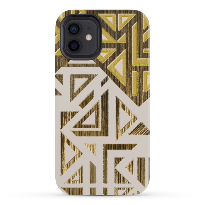 iPhone 12 mini StrongFit Geometric gold by Kashmira Baheti