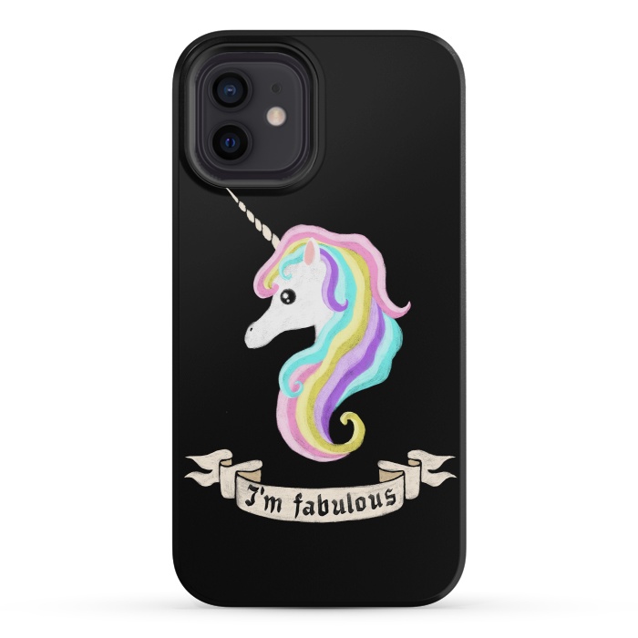 iPhone 12 mini StrongFit Fabulous unicorn by Laura Nagel