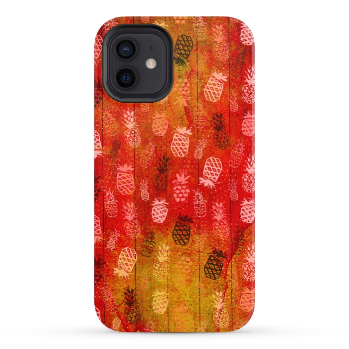 iPhone 12 StrongFit Pineapples in Summer by Rossy Villarreal