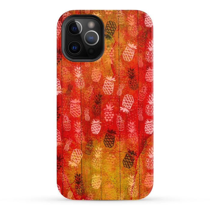 iPhone 12 Pro StrongFit Pineapples in Summer by Rossy Villarreal