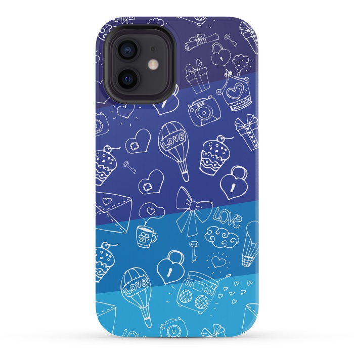 iPhone 12 mini StrongFit Vertical Blue by Rossy Villarreal