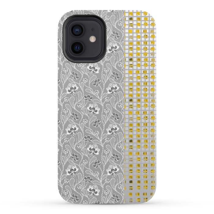 iPhone 12 StrongFit Lace and gold by Kashmira Baheti