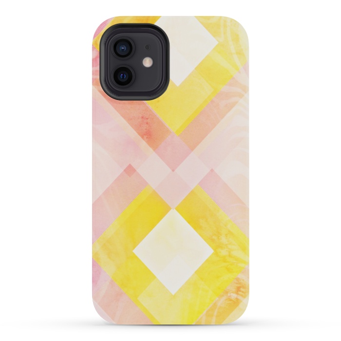 iPhone 12 mini StrongFit Pink yellow pattern by Jms