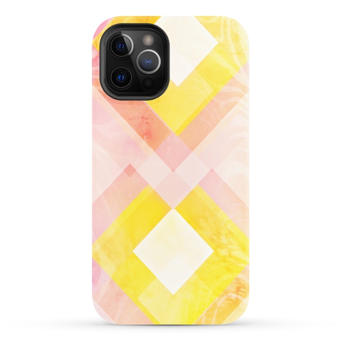 iPhone 12 Pro StrongFit Pink yellow pattern by Jms