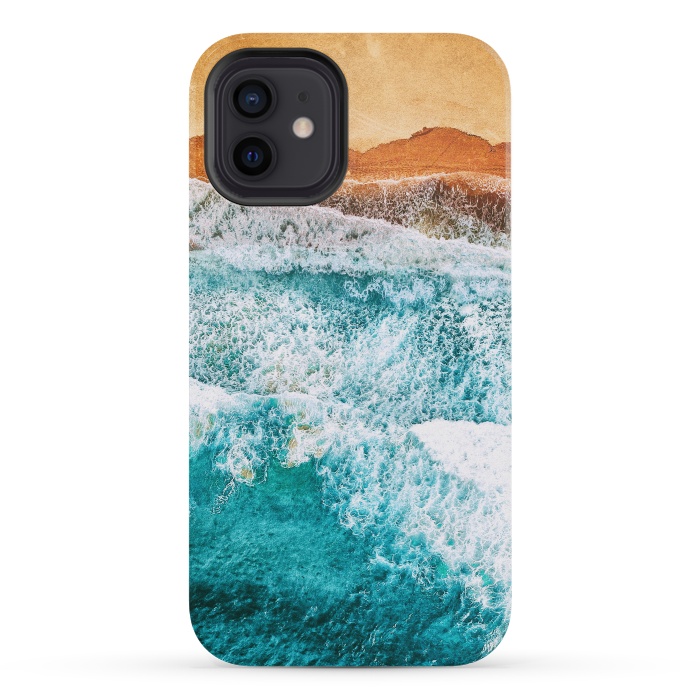 iPhone 12 mini StrongFit Tropical VI - Beach Waves II by Art Design Works