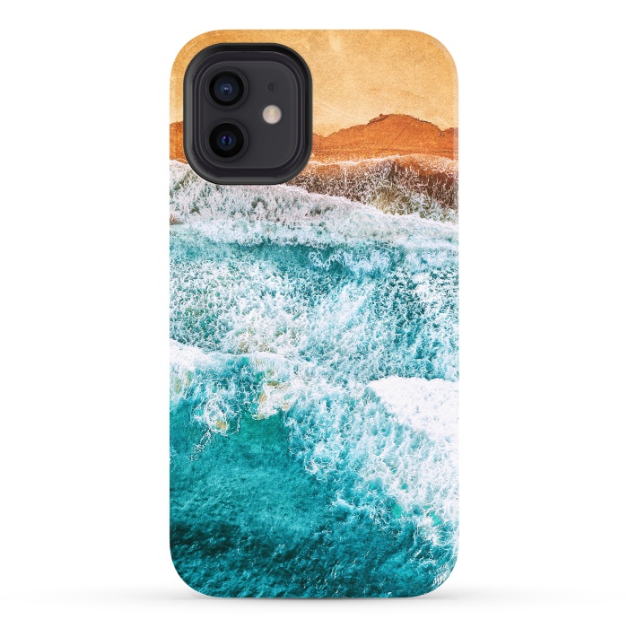 iPhone 12 StrongFit Tropical VI - Beach Waves II by Art Design Works