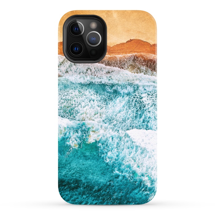 iPhone 12 Pro StrongFit Tropical VI - Beach Waves II by Art Design Works