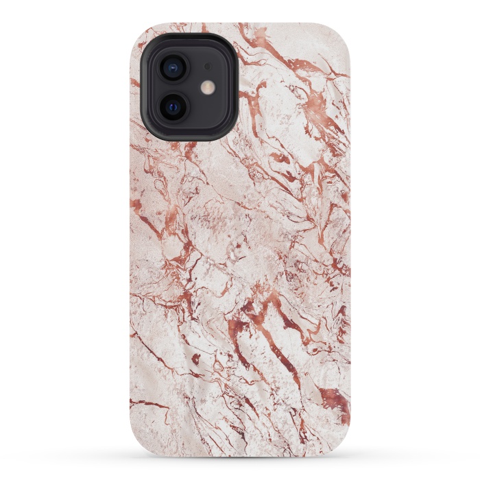 iPhone 12 mini StrongFit ROSE GOLD MARBLE by Art Design Works