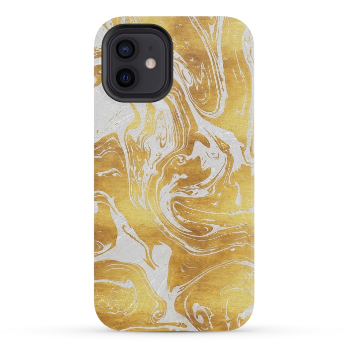 iPhone 12 mini StrongFit White Dragon Marble by Art Design Works