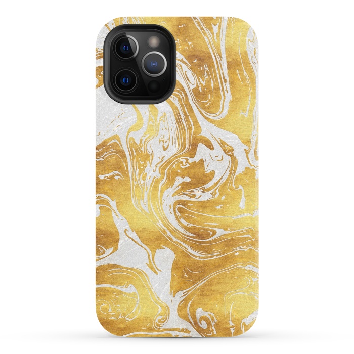 iPhone 12 Pro StrongFit White Dragon Marble by Art Design Works
