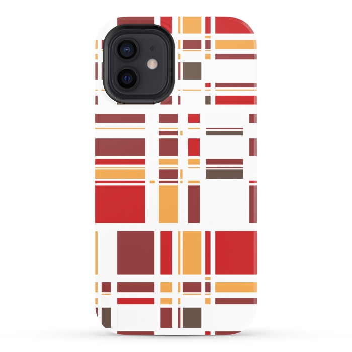 iPhone 12 StrongFit Fourth Dimension Red Plaid by Majoih