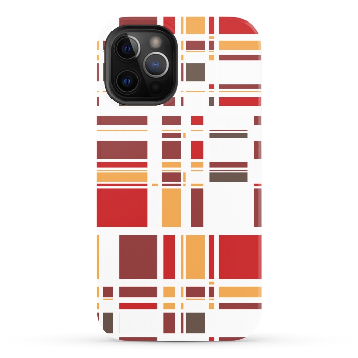 iPhone 12 Pro StrongFit Fourth Dimension Red Plaid by Majoih