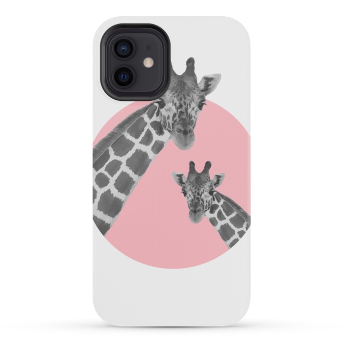 iPhone 12 mini StrongFit Giraffe Love by MUKTA LATA BARUA
