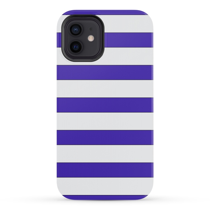 iPhone 12 mini StrongFit white purple stripes by Vincent Patrick Trinidad