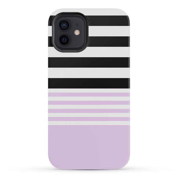 iPhone 12 mini StrongFit pink black stripes by Vincent Patrick Trinidad
