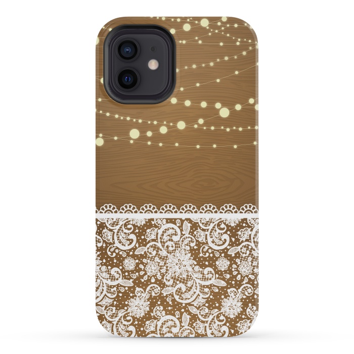 iPhone 12 mini StrongFit String Lights & Lace by Quirk It Up