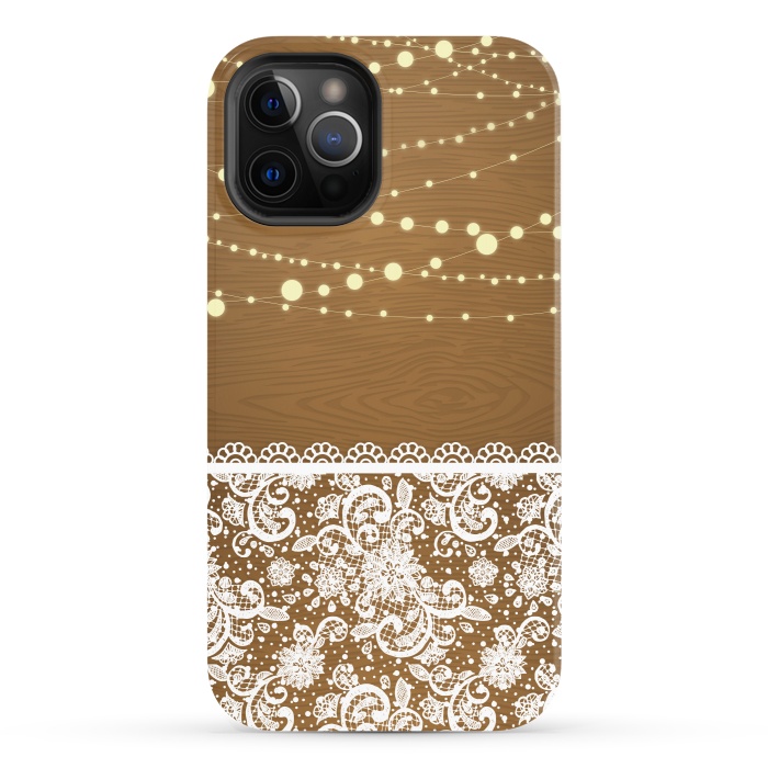 iPhone 12 Pro StrongFit String Lights & Lace by Quirk It Up
