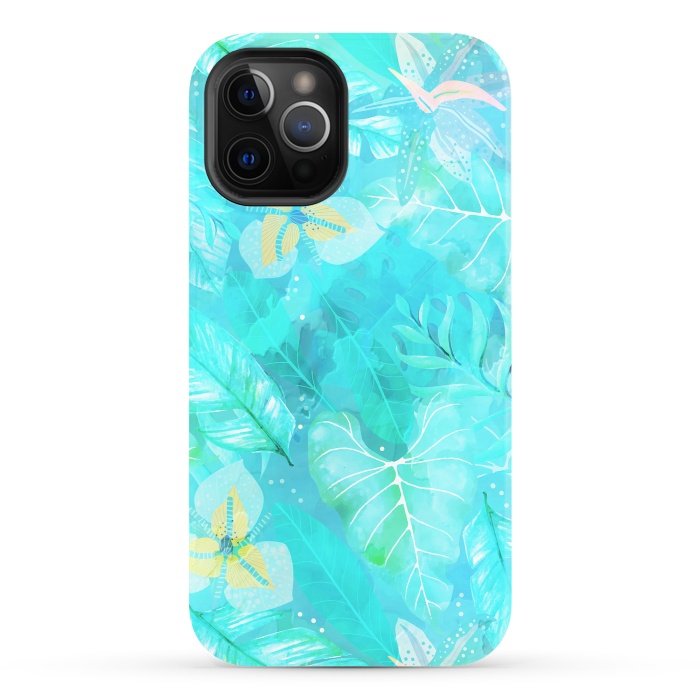 iPhone 12 Pro StrongFit Teal Aloha Jungle by  Utart
