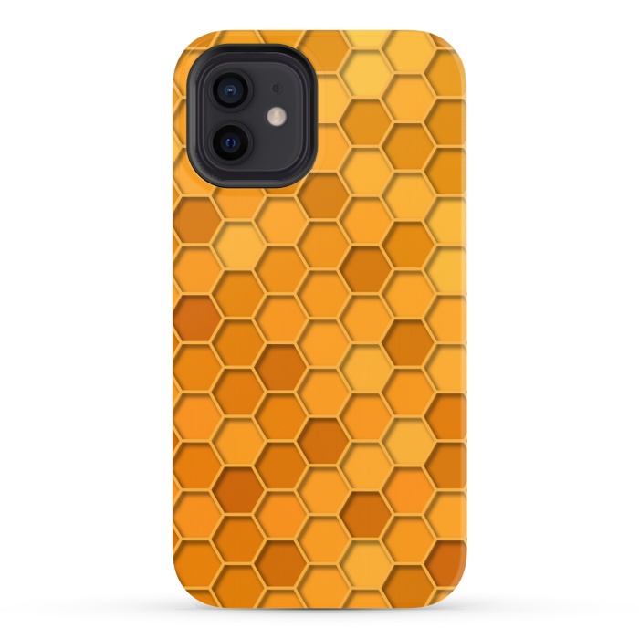 iPhone 12 StrongFit Hexagonal Honeycomb Pattern by Quirk It Up