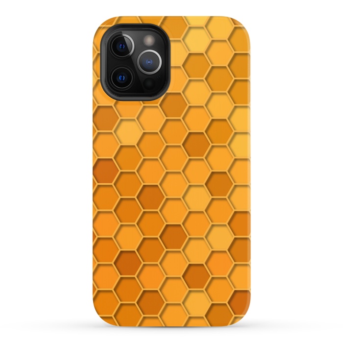 iPhone 12 Pro StrongFit Hexagonal Honeycomb Pattern by Quirk It Up