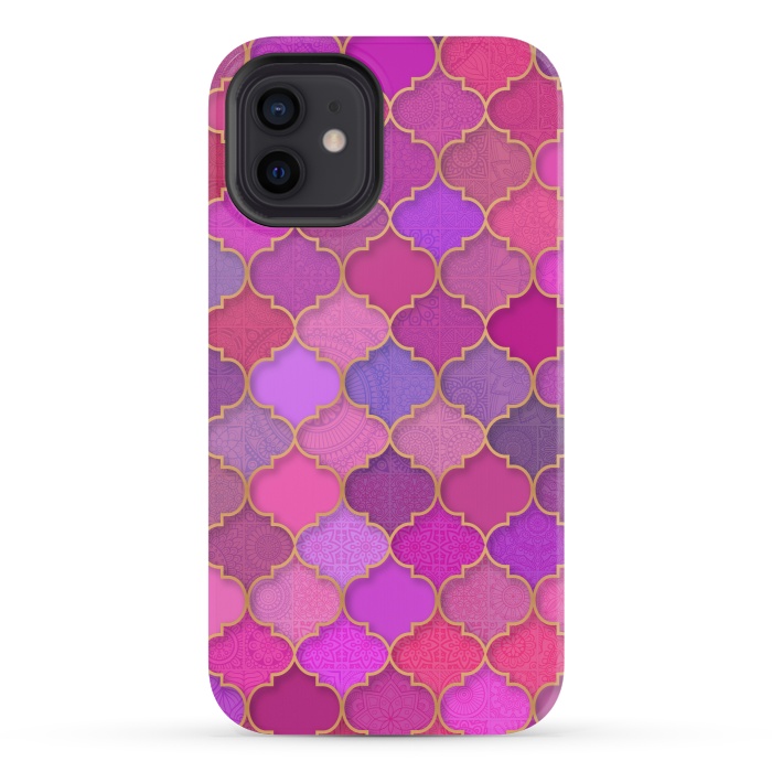 iPhone 12 mini StrongFit Moroccan Tiles Pattern by Quirk It Up