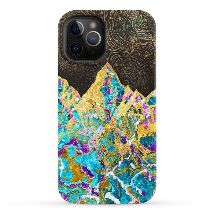iPhone 12 Pro StrongFit Digital Painting - Mountain Illustration I by Art Design Works