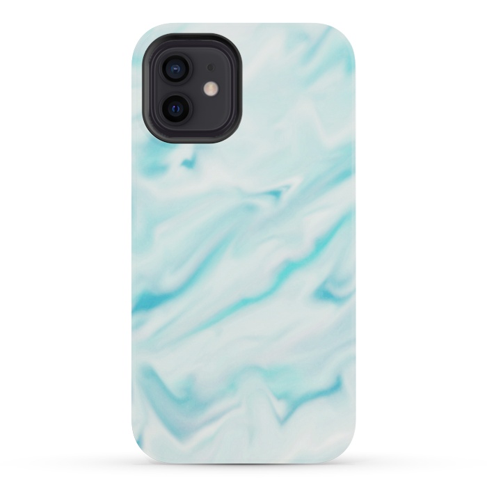 iPhone 12 mini StrongFit Mint blue abstract paint by Jms