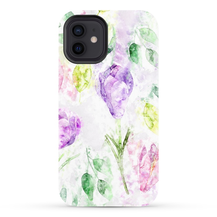 iPhone 12 StrongFit Watercolor Flora by Creativeaxle