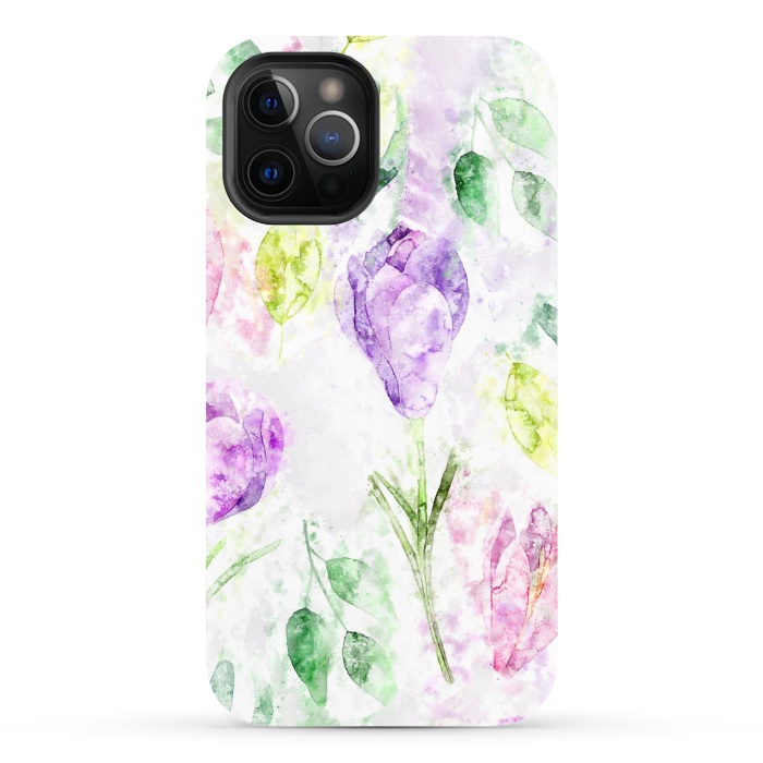 iPhone 12 Pro StrongFit Watercolor Flora by Creativeaxle
